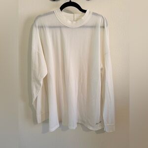 PINK Victoria's Secret Cream Long Sleeve Waffle Tee